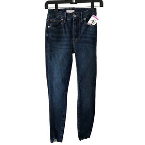 NWT GOOD AMERICAN Women's Denim Jeans Size 00/24 Distressed Hem